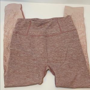 Calia pink ombré leggings with floral accents